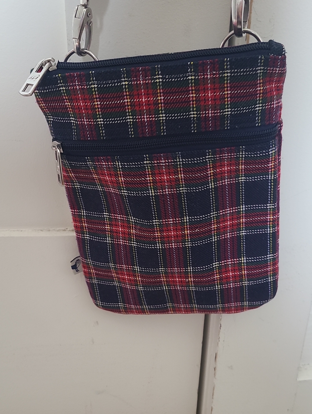 Sloane Ranger Navy & Red Plaid Crossbody Bag
